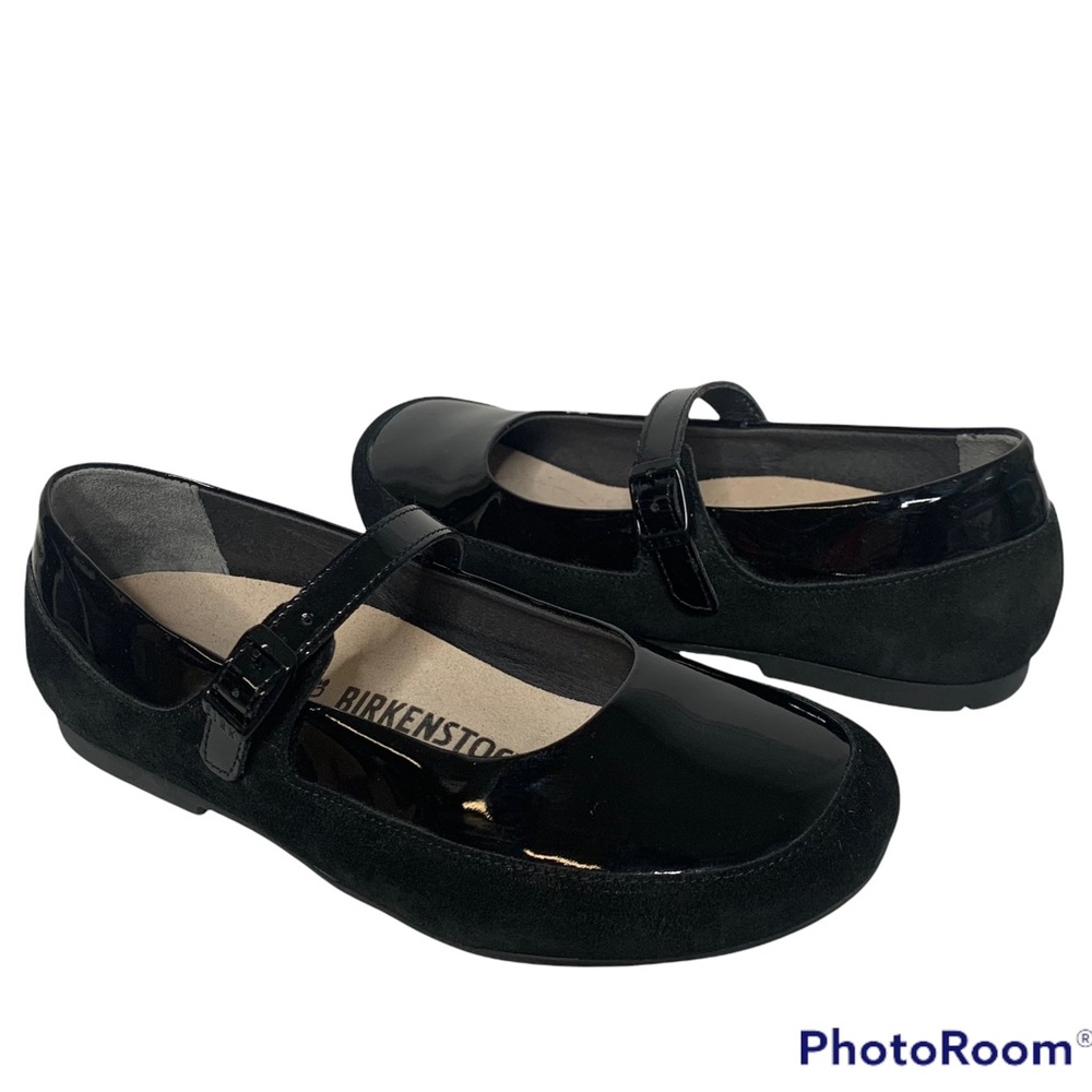 Birkenstock Lismore Black Leather Mary Jane Shoes